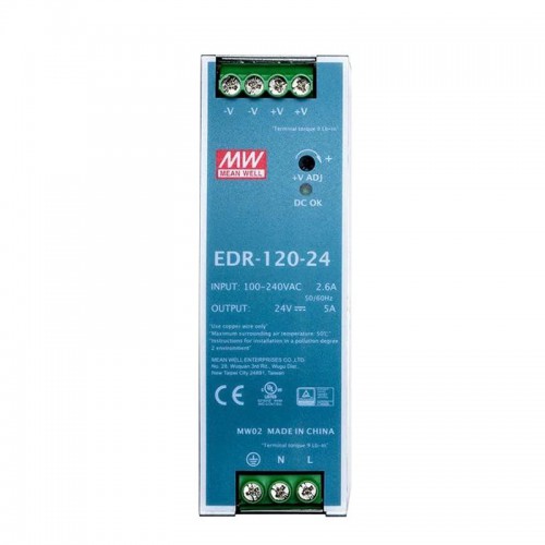 MeanWell EDR-120-24 DIN Rail Power Supply 24VDC 120W 5A