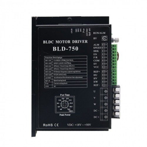 Brushless DC Motor Driver Controller BLD-750 18~50VDC for 3 Phase 24V/48V 600W/750W BLDC DC Motor