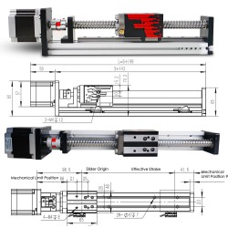 Linear Slide Rail Linear Ball Screw Actuator FSL40  50-1000mm with Nema 23 Stepper Motor