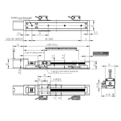 Mini Linear Slide Rail Linear Ball Screw Actuator FSK30J 50-500mm with Nema 14 Stepper Motor