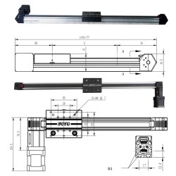 Linear Guide Linear Module Linear Stage Belt Drive FPB30 with Nema 17 Stepper Motor for CNC