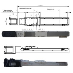 Double Rail Linear Module Linear Guide Actuator FCH90 50-1100mm with 750W Servo Motor