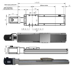 Double Rail Linear Module Linear Guide Actuator FCH140 50-1250mm with 1000W Servo Motor