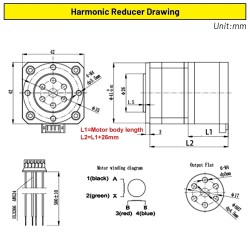 Neme 17 Stepper Motor 42HS4015A4D5 with 30:1 Harmonic Gearbox + TB6600 Stepper Driver