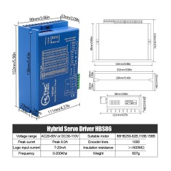 Nema34 Close Loop Stepper Motor Kit 86HB250-82B-HBS86 (No Brake) 1.8deg 4.5N.m with HBS86 Driver