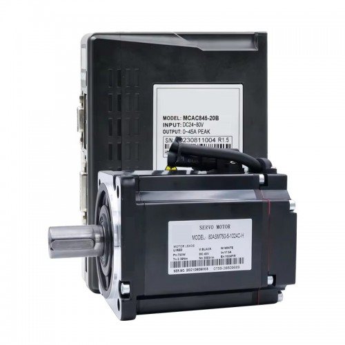 0.75KW 48V DC Servo Motor & Driver Kit 80ASM750-1024C+MCAC845 2.39N.m 80 x 80mm with 1024 Lines Magnetic Encoder