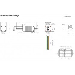 Hollow Shaft Nema 8 Stepper Motor OK20HC38-22NK1 Bipolar 1.8 Deg 3.13Ncm 0.6A 5.4V 2 Phase Dual Shaft