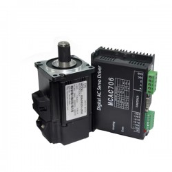 0.2KW 36V DC Servo Motor & Driver Kit 60ASM200+MCAC706 7.6A 0.63N.m 3000 RPM 60 x 60mm with 2500 Lines Encoder