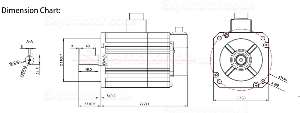 1.5KW AC Servo Motor Kit 130JASM515215K-17BCW-SC+JASD15002-20B 9.55Nm 1500RPM 6.2A with JASD15002 Servo Driver