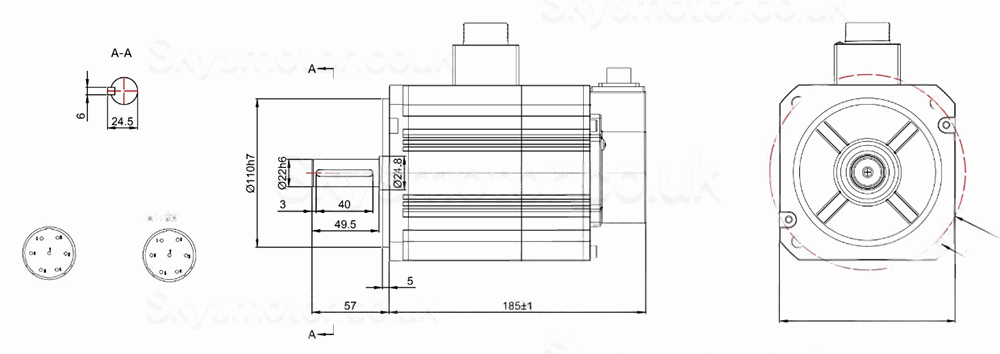 1.5KW AC Servo Motor Kit 130JASM515230K-17B-SC+JASD2000 4.78N.m 5.6A 220V with JASD2000 Servo Driver