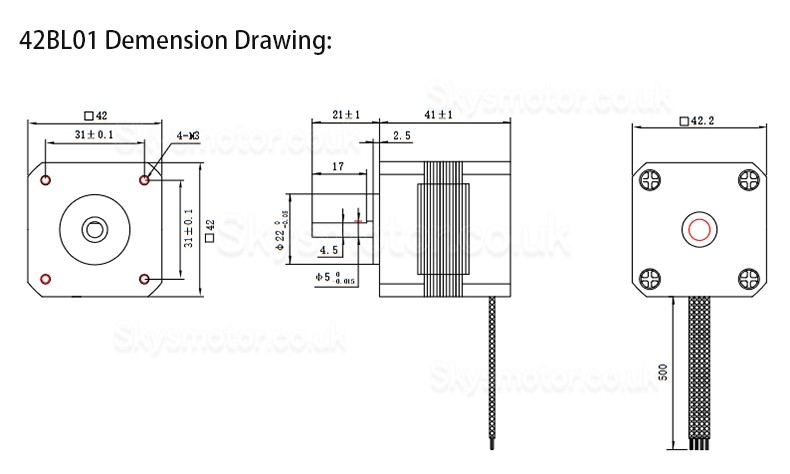 24VDC Brushless DC Motor SMCU002920 3 Phase 6.3Ncm/12.5Ncm/18.8Ncm 4000RPM BLDC Motor