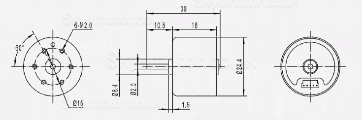 2Pcs Φ24.4mm 12V/24V Brushless DC Motor BLDC Motor TEC2418 0.02Kg.cm 5100rpm/7500rpm Shaft 2mm