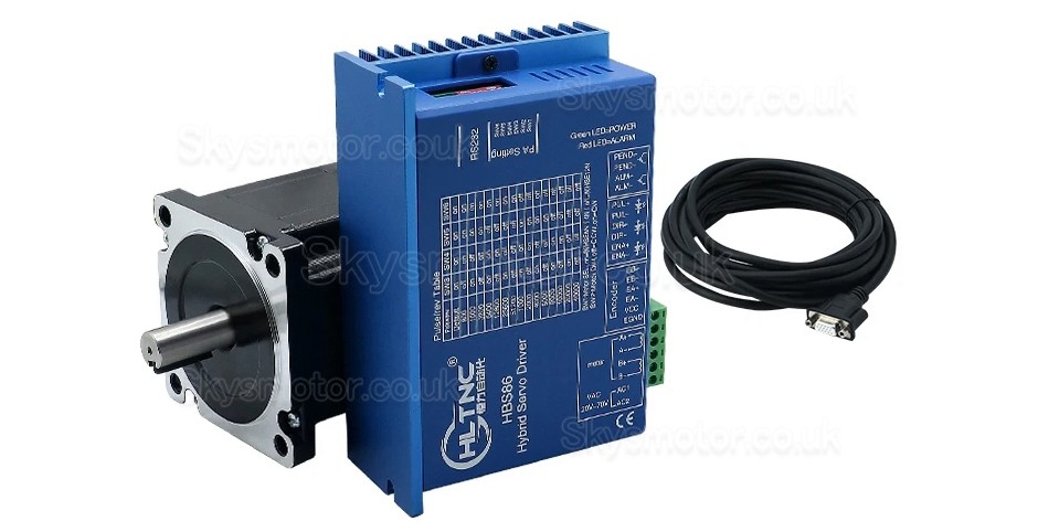 Nema34 Close Loop Stepper Motor Kit 86HB250-82B-HBS86 Brake 4.5N.m 1.8deg With HBS86 Driver + Cable + Brake