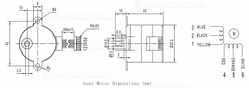 2Pcs 12V Brushed DC Stepper Gear Motor GM37-35BY 7.5°with Reduction Ratio 6~810 Spur Gearbox