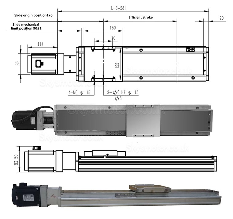 Double Rail Linear Module Linear Guide Actuator FCH140 50-1250mm with 1000W Servo Motor