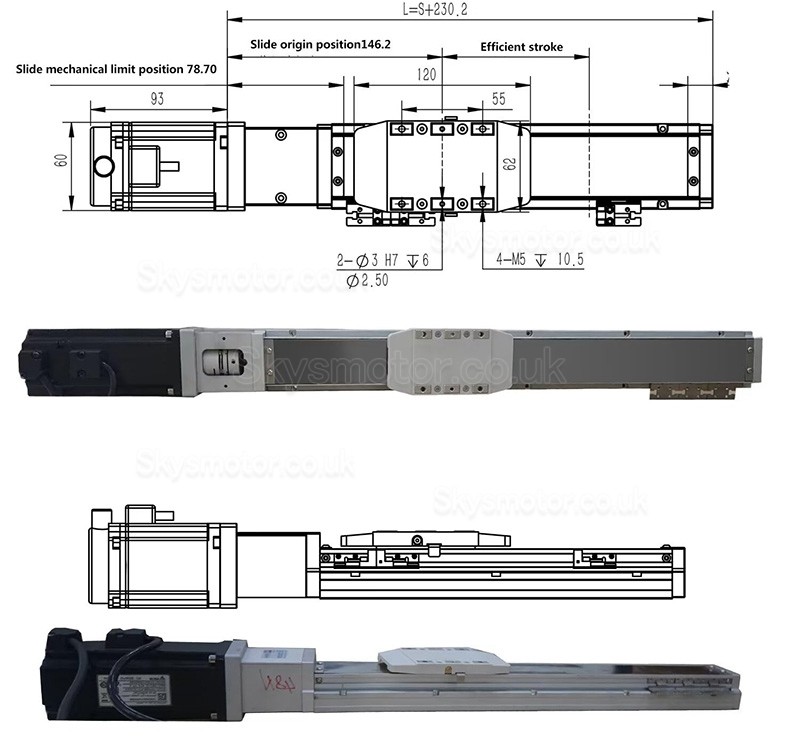 Double Rail Linear Module Linear Guide Actuator FCH60 50-1000mm with 400W Servo Motor