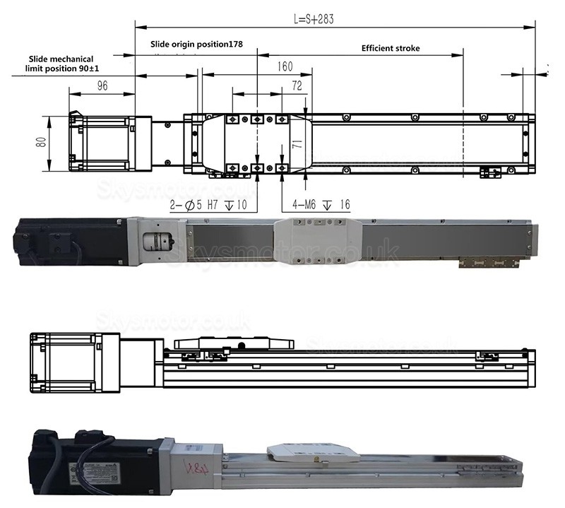 Double Rail Linear Module Linear Guide Actuator FCH90 50-1100mm with 750W Servo Motor