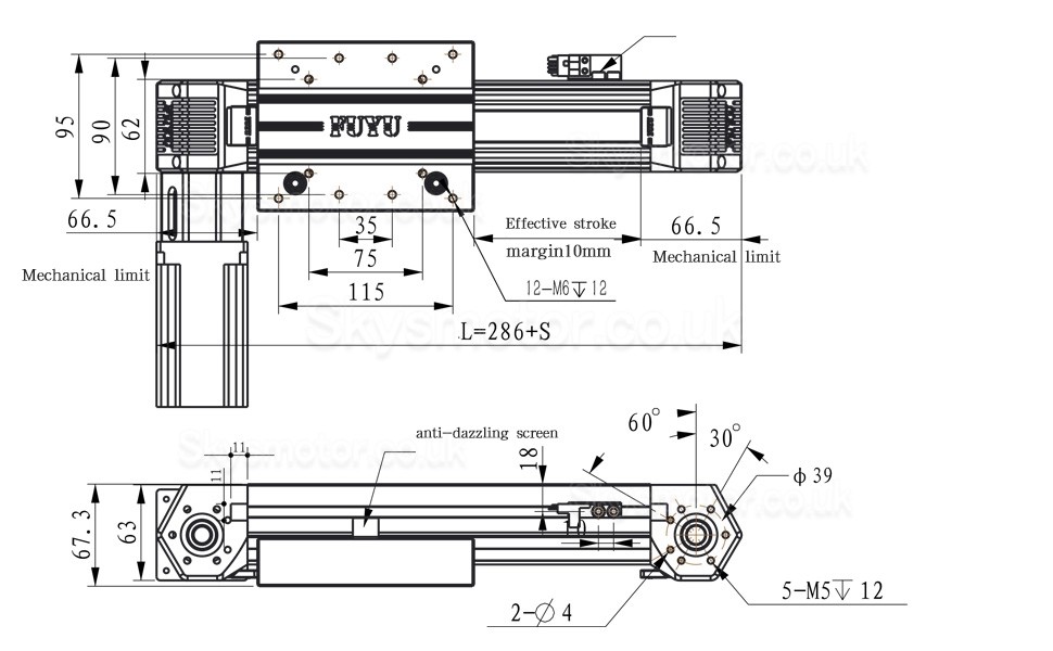 Linear Guide Linear Stage Table Belt Drive FPB60 with Nema 24 Stepper Motor for CNC