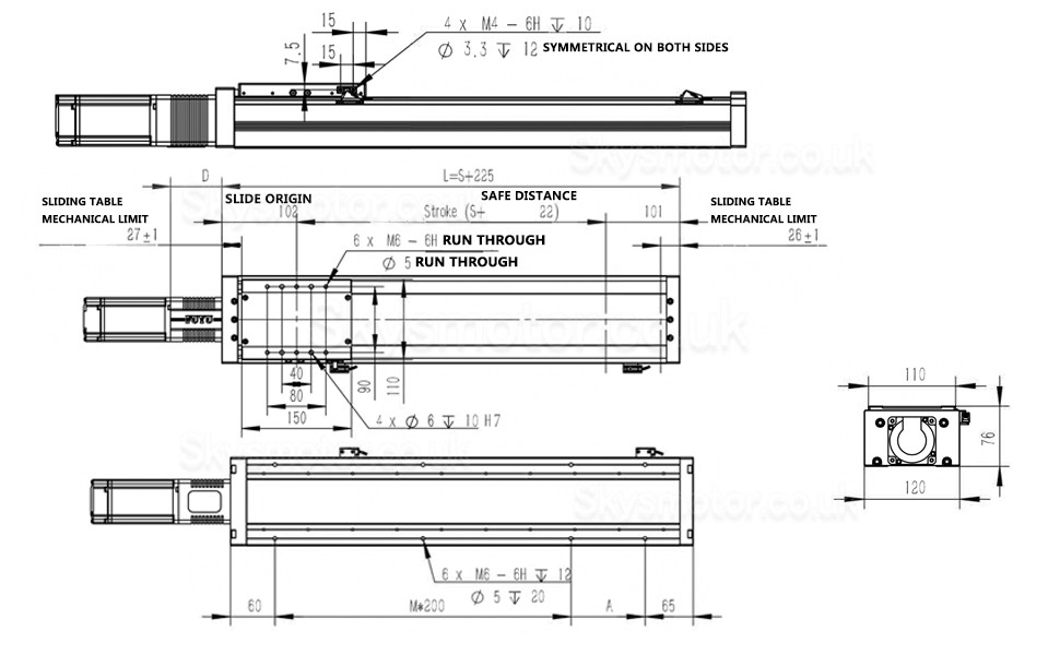 Heavy Load Linear Guide Motion Stage Ball Screw Linear Actuator FSL120 50-1500mm with Nema34 Stepper Motor