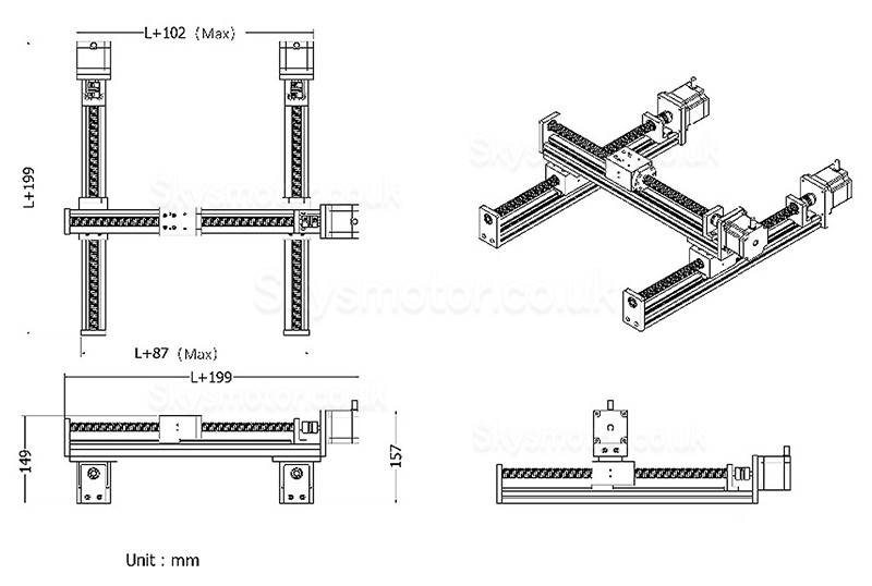 FSL40 Linear Guide Stage Motion Slide Actuator XY Translation Stage XYZ Table