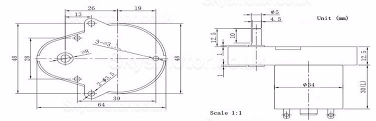 2Pcs 12V/24V Pear Shape DC Gear Motor with Worm Gearbox GM48-3530 Max.Rated Torque 5kg.cm 48*64mm