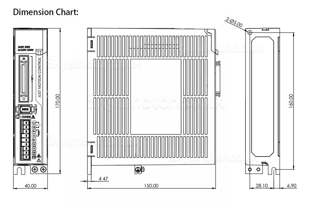 200W 180V-240V AC Servo Motor Driver JAND2002-20B Single phase External Braking Resistor