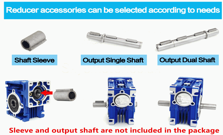 NMRV030 Worm Gear Reducer Gearbox Ratio 10:1 15:1 20:1 25:1 30:1 40:1 for Nema23 Stepper Motor / Servo Motor