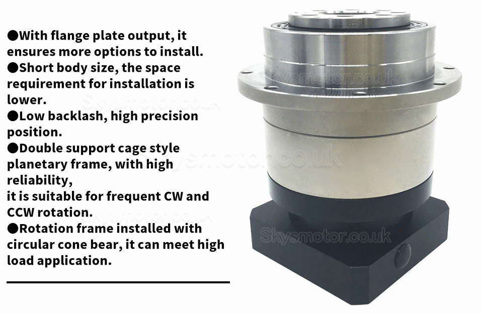 PLX120 Series Helical Flange Plate Output Planetary Gearbox for Nema 42 Stepper Motor & 110mm/130mm Servo Motor