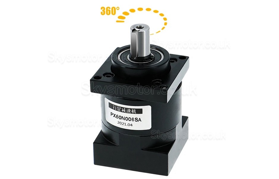 PX60 Series Nema 24 Planetary Gearbox Reducer Gearbox Input Shaft 14mm Output Shaft: 14mm