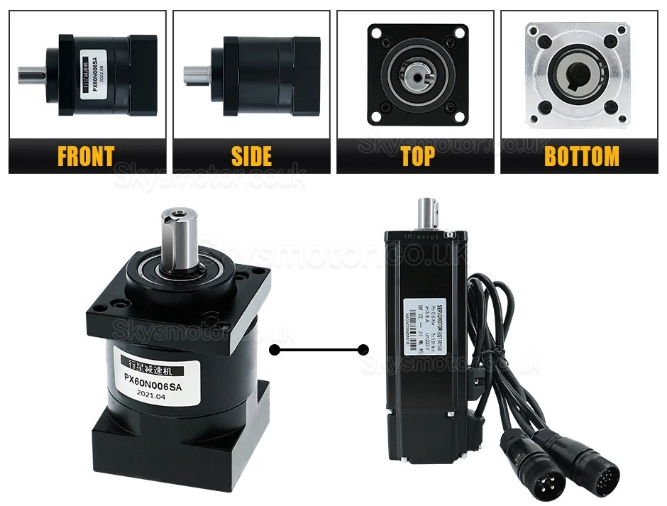 PX60 Series Nema 24 Planetary Gearbox Reducer Gearbox Input Shaft 14mm Output Shaft: 14mm