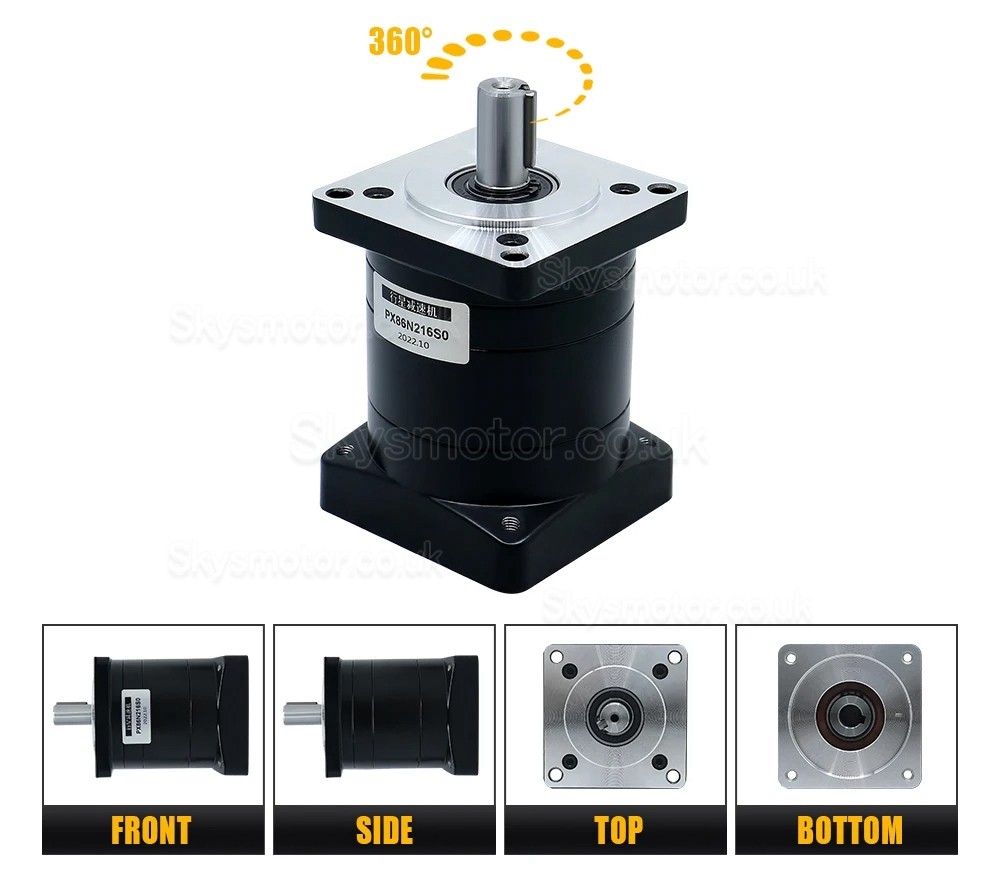 PX86 Series Nema 34 Planetary Gearbox Reducer Gearbox Input Shaft 14mm Output Shaft: 16mm