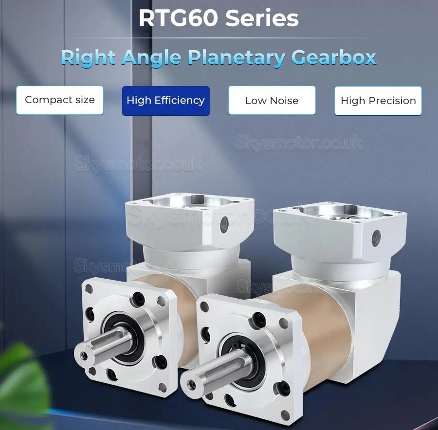 RTG60 Series Nema 24 Right Angle Planetary Gearbox Ratio 5:1/10:1/20:1/50:1 for 60mm Servo Motors