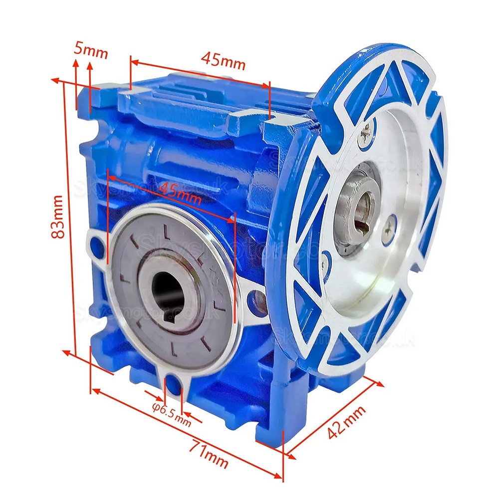 NMRV025 56B14 Worm Gear Reducer Gearbox Ratio 10:1/20:1/30:1/40:1/50:1/60:1 Input Bore 9mm