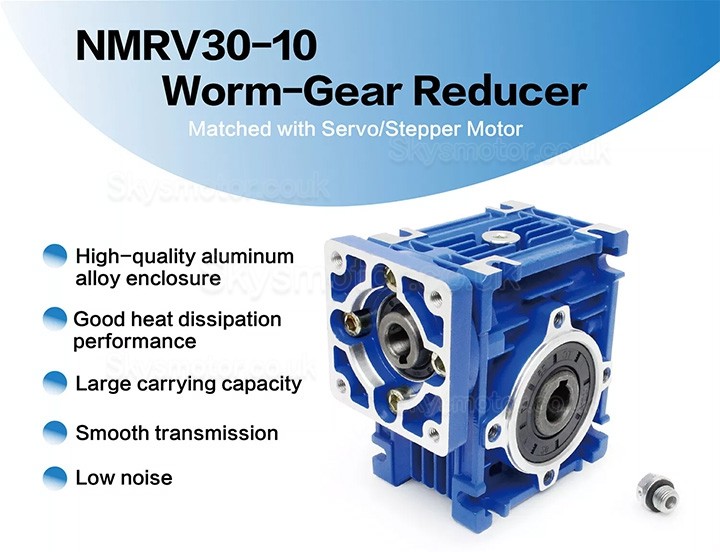 NMRV030 Worm Gear Reducer Gearbox Ratio 10:1 15:1 20:1 25:1 30:1 40:1 for Nema23 Stepper Motor / Servo Motor