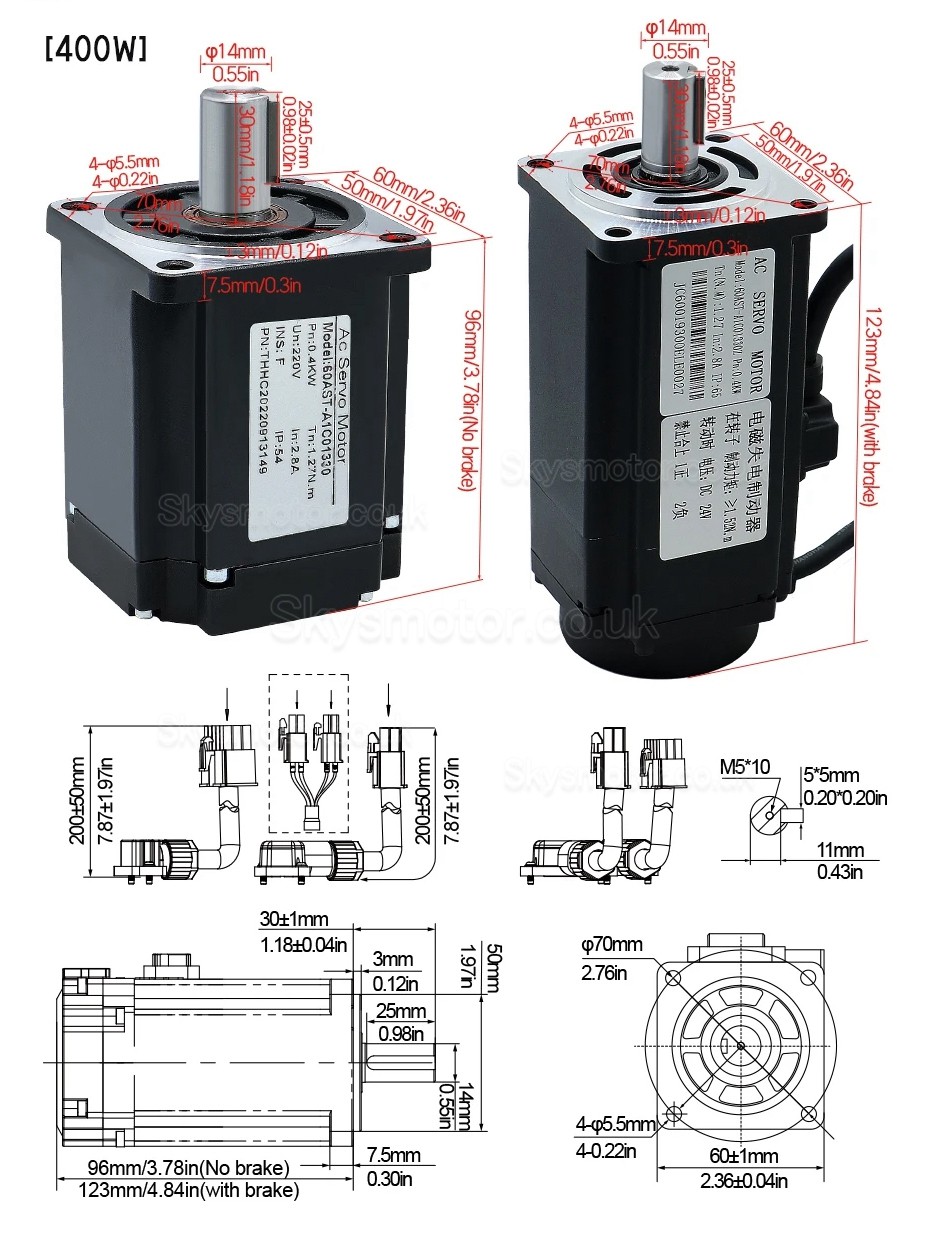 400W/600W/750W/1000W AC Servo Motor & Driver Kit 110V / 220V 1.27Nm-3.8Nm For CNC And PLC Systems