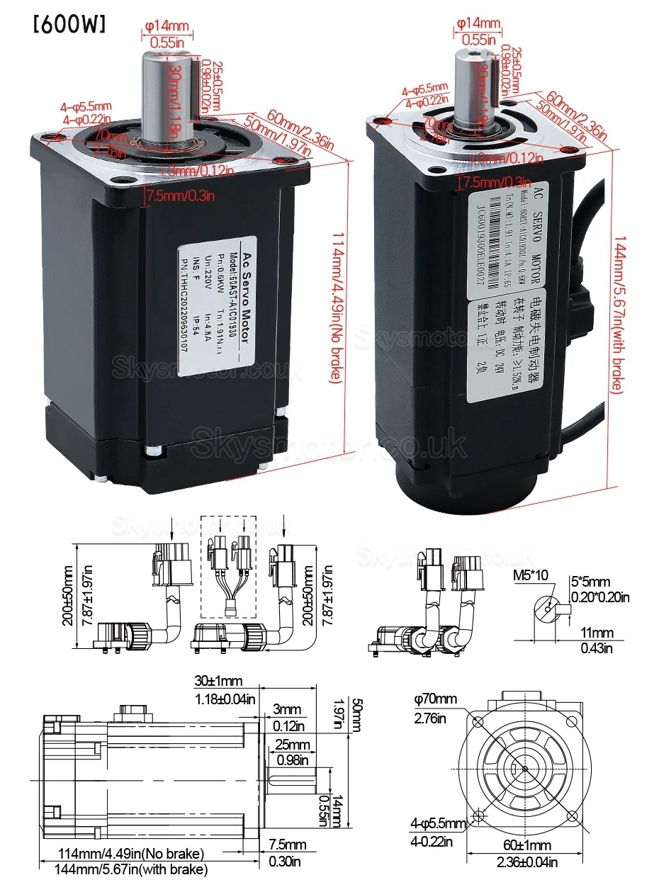 400W/600W/750W/1000W AC Servo Motor & Driver Kit 110V / 220V 1.27Nm-3.8Nm For CNC And PLC Systems