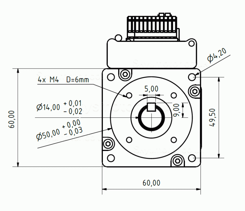 Nem23 Integrated AC Servo Motor JMC iHSV60-30-40-48 400W 48V 1.27N.m 3000RPM 60 x 60mm