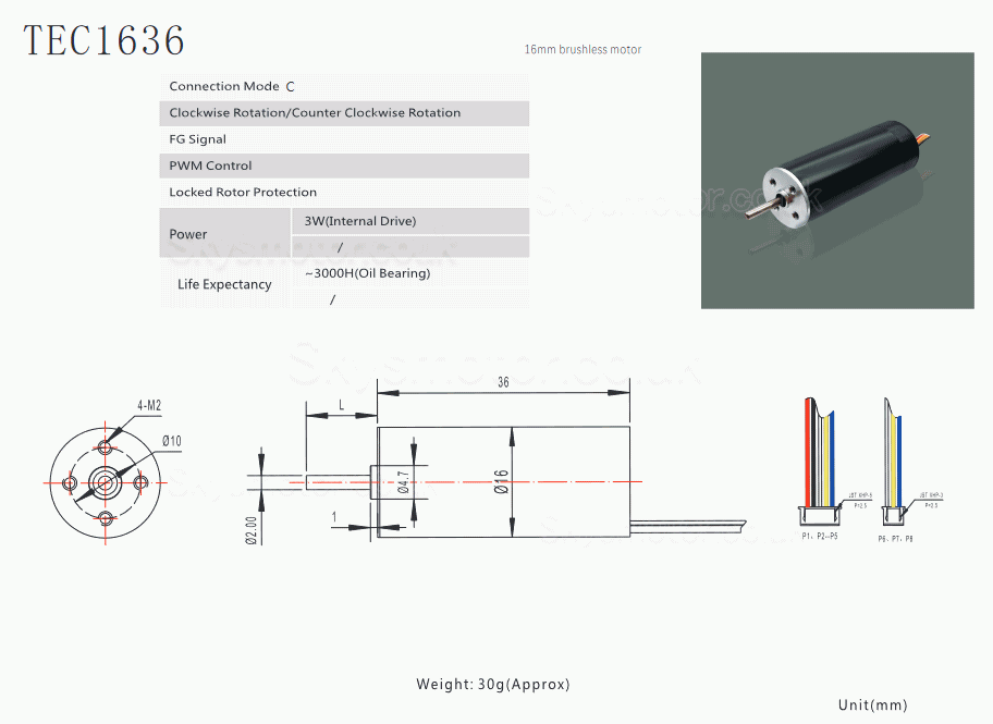 2Pcs Φ16mm 12V/24V BLDC Coreless Motor TEC1636 32.6g.cm 3.4W Shaft 2mm 10000RPM