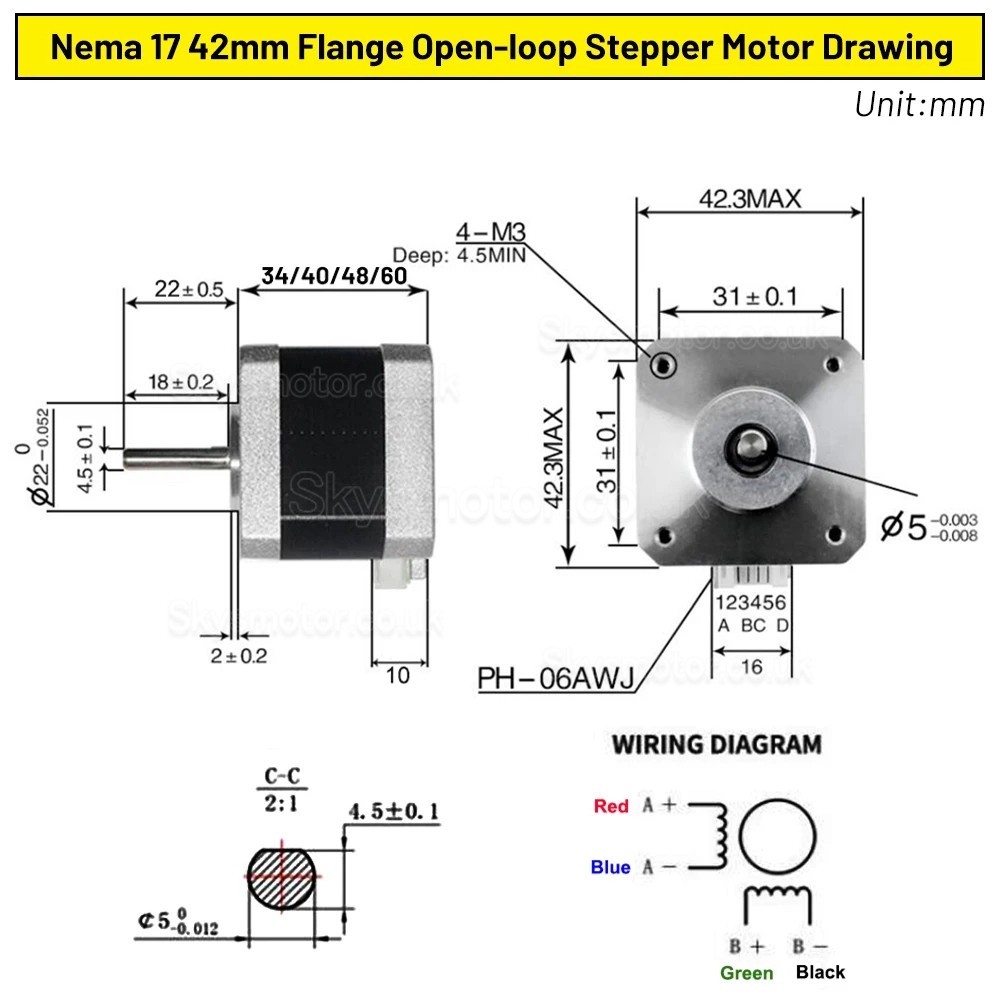 Neme 17 Stepper Motor 42HS4015A4D5 with 30:1 Harmonic Gearbox + TB6600 Stepper Driver