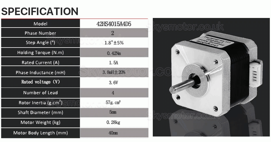 Neme 17 Stepper Motor 42HS4015A4D5 with 30:1 Harmonic Gearbox + TB6600 Stepper Driver