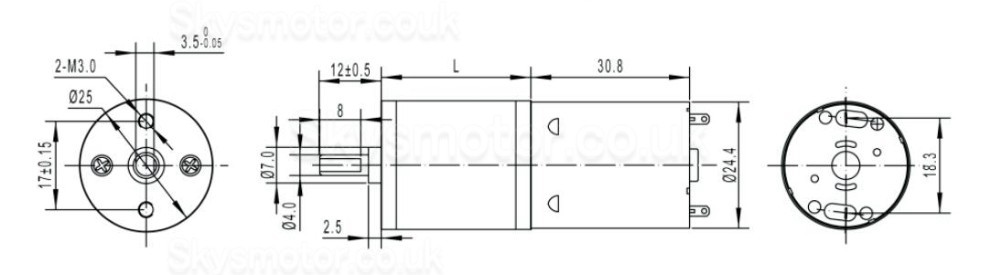 2Pcs Φ24.4mm 6V/12V High Torque Brushed  Reduction DC Motor PMDC Motor  GM25-370CA with  Spur Gearbox