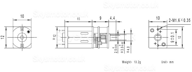 2Pcs 2.4V/5V Mini PM DC Gear Brush Motor GM12-N20VA With Reduction Ratio 10~1000 Spur Gearbox