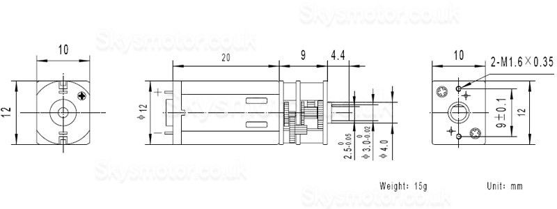 2Pcs 6V/12V Brushed DC Gearmotor PMDC Motor GM12-N30VA With Ratio 10~1000 Spur Gearbox