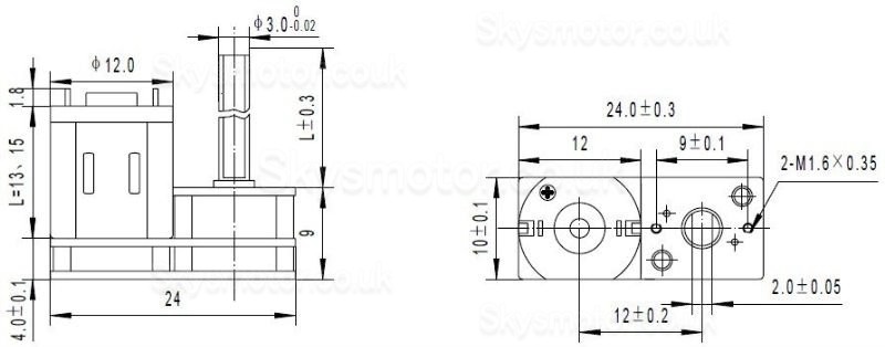 2Pcs 2.4V/5V Small Mini Brushed DC Gearmotor Permanent Magnet DC Motor GM24-N20VA with Spur Gearbox