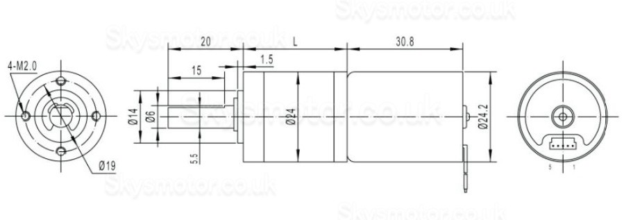 2Pcs Φ24mm 12V/24V BLDC Gearmotor GMP24-TEC2430 5.0kg.cm 2.3W With Planetary Gearbox